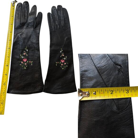 Vintage JOUVIN Leather Opera Gloves – 1940s–50s – Hand Embroidered – Unworn - Picture 8 of 8
